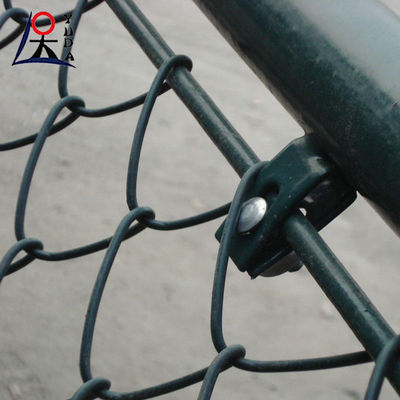 Heavy Duty 9 Gauge Galvanized Cyclone Wire Mesh Chain Link Fence Panels With Fittings