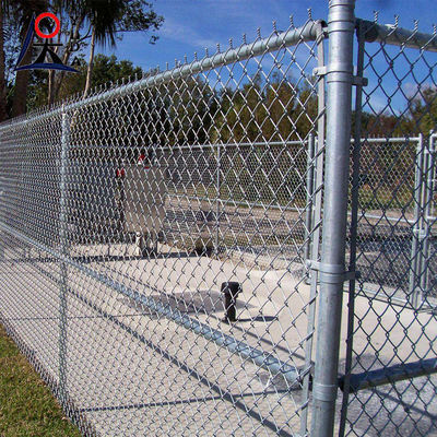 Heavy Duty 9 Gauge Galvanized Cyclone Wire Mesh Chain Link Fence Panels With Fittings